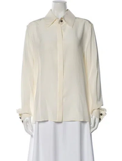 Pre-owned Chanel 2015 Silk Blouse In Neutral