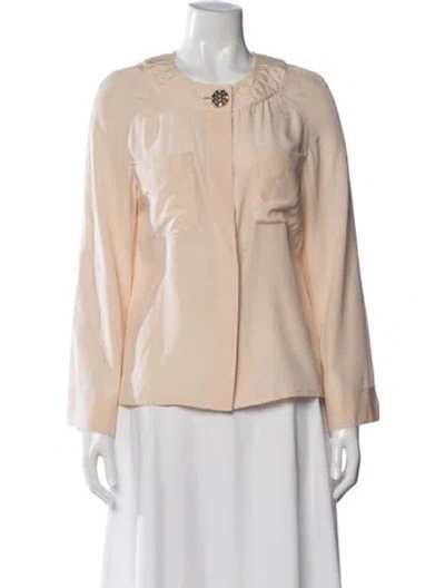 Pre-owned Chanel 2015 Silk Blouse In Neutrals
