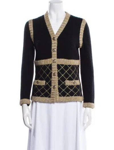 Pre-owned Chanel 2015 Silk Sweater In Black