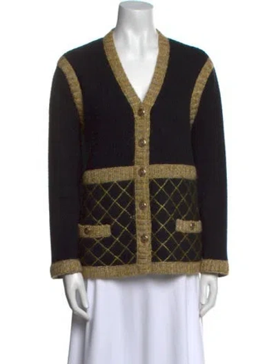 Pre-owned Chanel 2015 Silk Sweater In Black