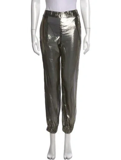 Pre-owned Chanel 2015 Straight Leg Pants In Gold/metallic