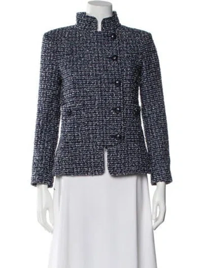 Pre-owned Chanel 2015 Tweed Evening Jacket In Blue