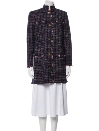 Pre-owned Chanel 2015 Tweed Pattern Coat In Multi