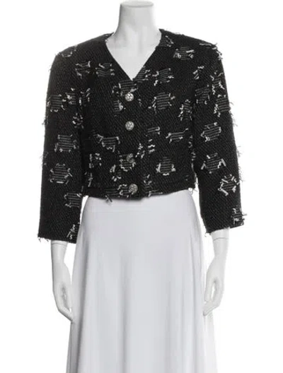 Pre-owned Chanel 2015 Tweed Pattern Jacket In Black