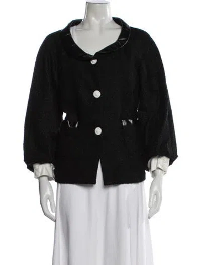 Pre-owned Chanel 2015 Tweed Pattern Jacket In Black