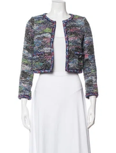 Pre-owned Chanel 2015 Tweed Pattern Jacket In Blue