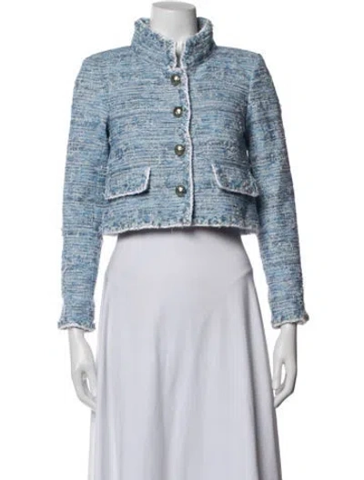 Pre-owned Chanel 2015 Tweed Pattern Jacket In Blue