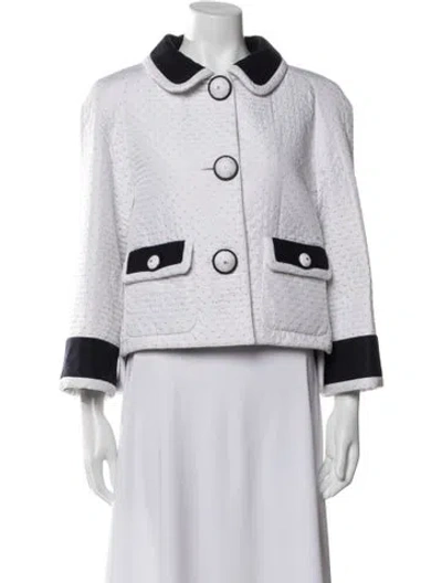 Pre-owned Chanel 2015 Tweed Pattern Jacket In White