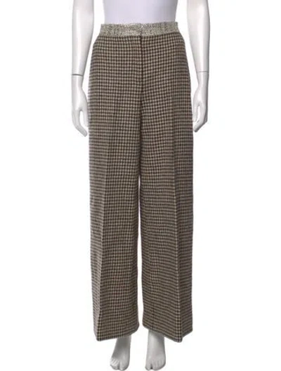 Pre-owned Chanel 2015 Wide Leg Pants In Brown/metallic