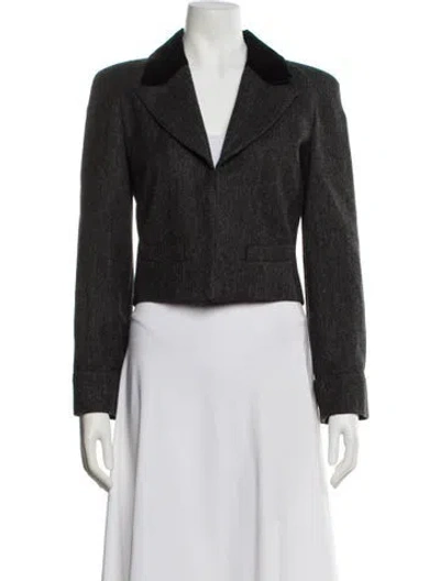 Pre-owned Chanel 2015 Wool Blazer In Gray