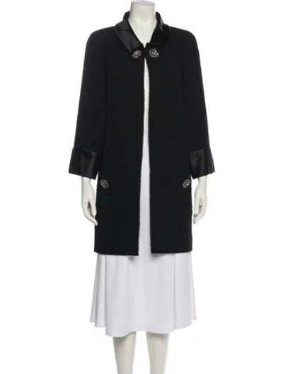 Pre-owned Chanel 2015 Wool Coat In Black