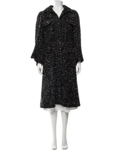 Pre-owned Chanel 2015 Wool Coat In Black
