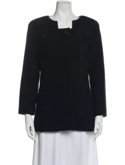 Pre-owned Chanel 2015 Wool Evening Jacket In Blue