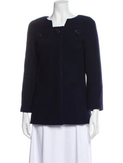 Pre-owned Chanel 2015 Wool Evening Jacket In Blue