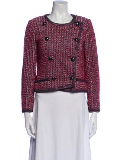 Pre-owned Chanel 2015 Wool Evening Jacket In Red