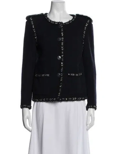 Pre-owned Chanel 2015 Wool Jacket In Black/blue