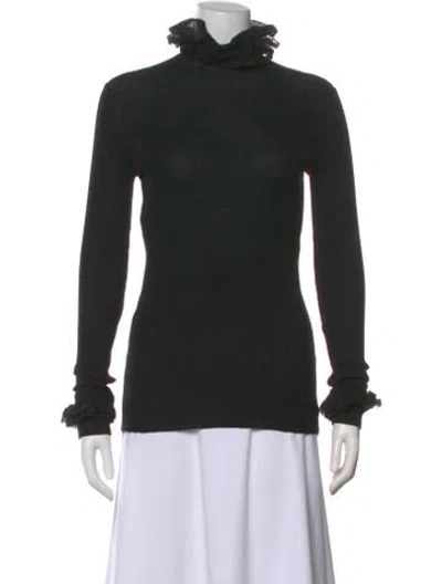 Pre-owned Chanel 2015 Wool Top W/ Tags In Black