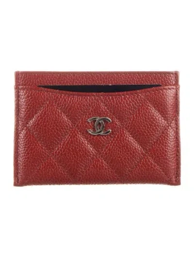 Pre-owned Chanel 2015-2016 Card Holder Card Holder In Red