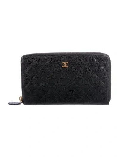 Pre-owned Chanel 2015-2016 Classic Organizer Wristlet In Black