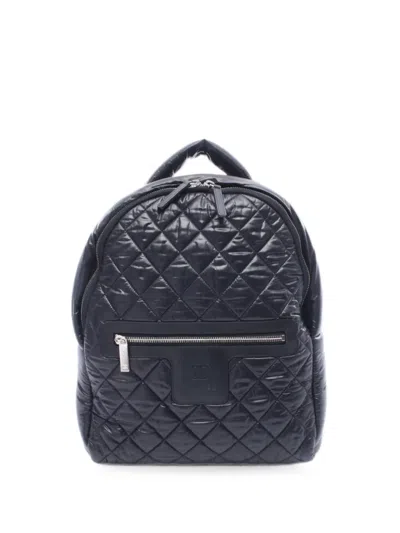 Pre-owned Chanel 2015-2016 Coco Cocoon Leather Backpack In Black