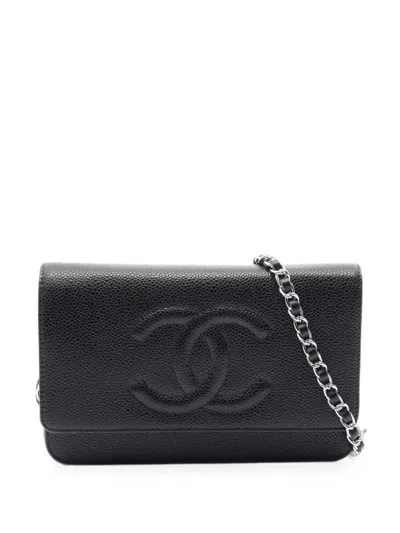 Pre-owned Chanel 2015-2016 Coco Mark Clutch Bag In Black