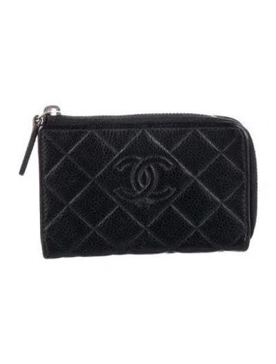 Pre-owned Chanel 2015-2016 Key Pouch Wallet In Black
