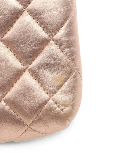 Pre-owned Chanel 2015-2016 Matelassé Lambskin Pouch In Pink