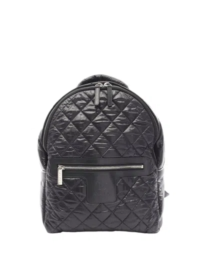 Pre-owned Chanel 2015-2016 Quilted Nylon Coco Cocoon Backpack In Black