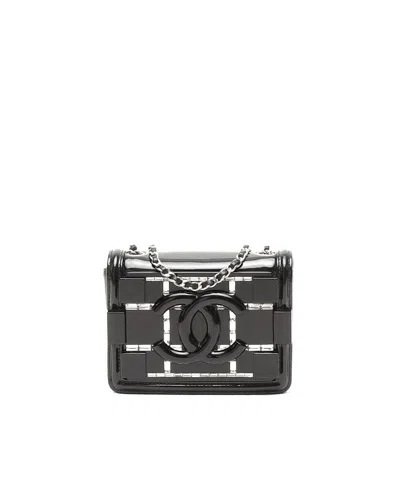 Pre-owned Chanel 2015s Boy Brick Lego Crystal Bag In Black