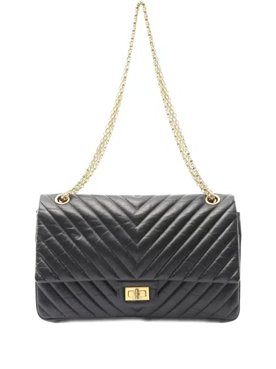 Pre-owned Chanel 2016-2014 2.55 Reissue Chain-strap Flap Shoulder Bag In Black