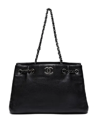 Pre-owned Chanel 2016-2017 Cc Mark Tote Bag In Black