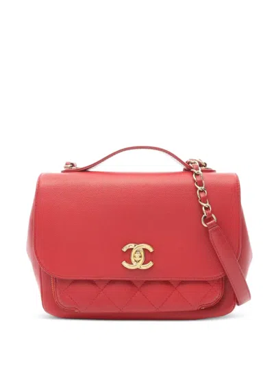 Pre-owned Chanel 2016-2017 Diamond-quilted Shoulder Bag In Red