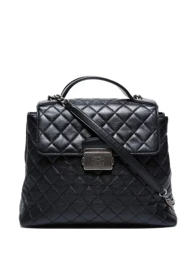 Pre-owned Chanel 2016-2017 Diamond-quilted Shoulder Bag In Black