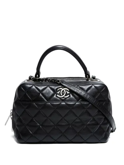 Pre-owned Chanel 2016-2017 Diamond-quilted Tote Bag In Black