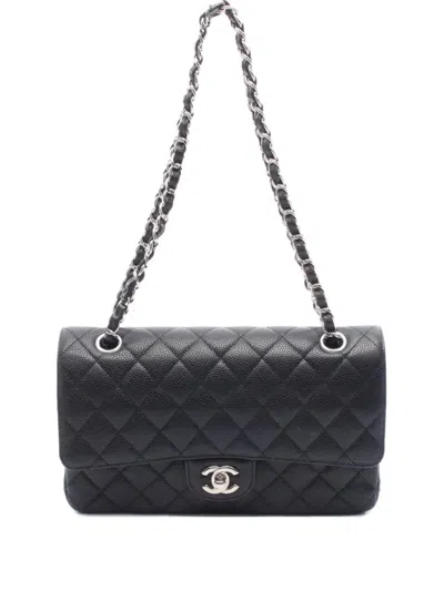 Pre-owned Chanel 2016-2017 Double Flap Shoulder Bag In Black