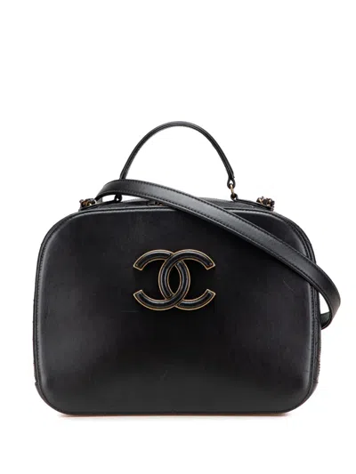 Pre-owned Chanel 2016-2017 Goatskin And Quilted Calfskin Coco Curve Case Vanity Bag