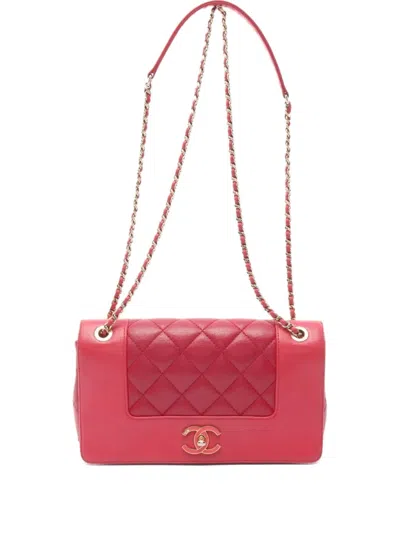 Pre-owned Chanel 2016-2017 Mademoiselle Matelasse Shoulder Bag In Red