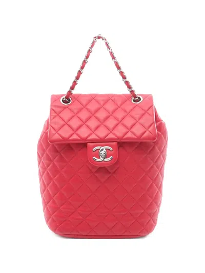 Pre-owned Chanel 2016-2017 Matelasse Backpack In Red