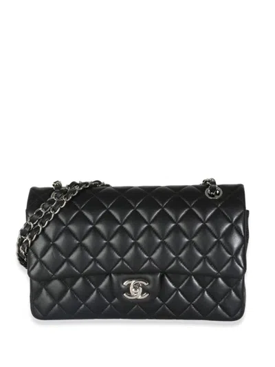 Pre-owned Chanel 2016-2017 Medium Double Flap Shoulder Bag In Black
