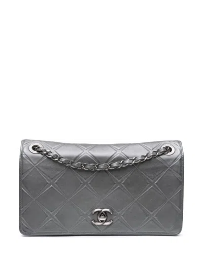 Pre-owned Chanel 2016-2017 Medium Embossed Calfskin Propeller Flap Shoulder Bag