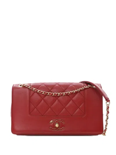 Pre-owned Chanel 2016-2017 Medium Lambskin Mademoiselle Double Flap Crossbody Bag