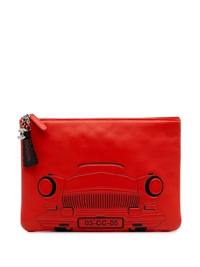 Pre-owned Chanel 2016-2017 Medium Printed Lambskin Cuba La Habana O Case Clutch Bag