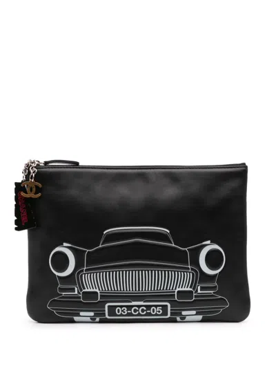 Pre-owned Chanel 2016-2017 Medium Printed Lambskin La Habana O Case Clutch Bag