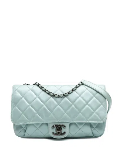 Pre-owned Chanel 2016-2017 Medium Quilted Calfskin Coco Pleats Chain Flap Crossbody Bag