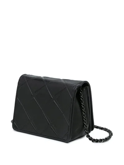 Pre-owned Chanel 2016-2017 Mini Calfskin Propeller Flap Crossbody Bag In Black