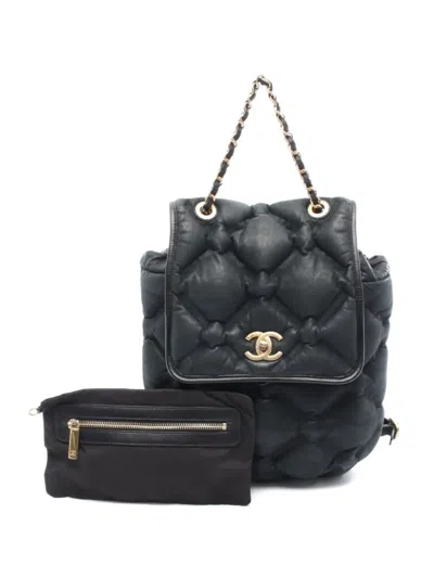 Pre-owned Chanel 2016-2017 Quilted Backpack In Black