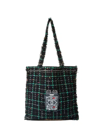 Pre-owned Chanel 2016-2017 Robot Chain Tote Bag In Black
