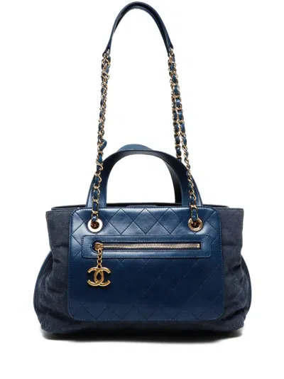 Pre-owned Chanel 2016-2017 Urban Mix Tote Bag In Blue
