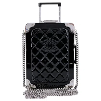 Pre-owned Chanel 2016 Airlines Evening In The Air Trolley Minaudière Bag Black 67163