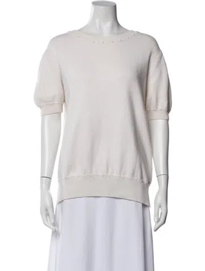 Pre-owned Chanel 2016 Bateau Neckline Sweater In Neutral